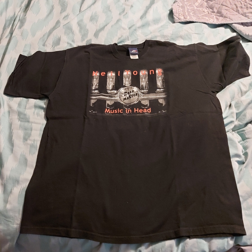 Vintage 2000 Neil Young Music In Head Tour T-Shirt Size 2XL Pro Player